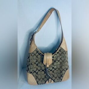 Vintage COACH Signature Brown/Beige Leather Purse Handbag